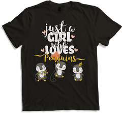 Produktbild von T-Shirt Just A Girl Who Loves Penguins | Lustiger Pinguin Spruch