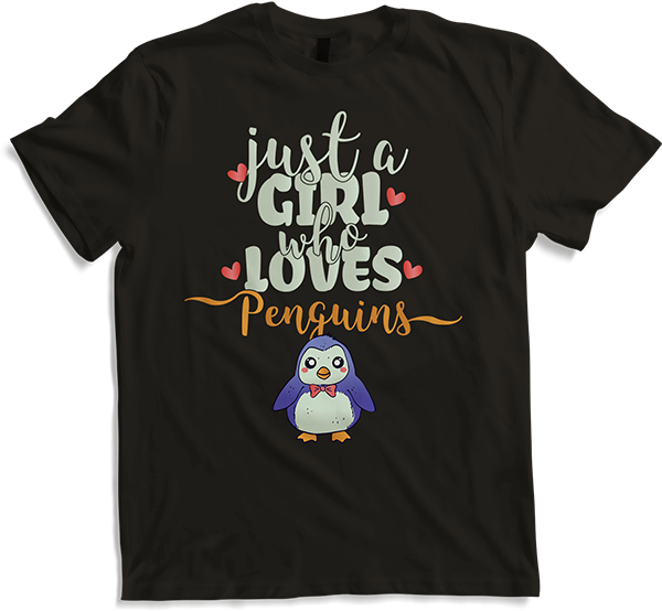Produktbild von T-Shirt Just A Girl Who Loves Penguins | Mädchen Sprüche Pinguin