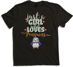 Produktbild von T-Shirt Just A Girl Who Loves Penguins | Mädchen Sprüche Pinguin