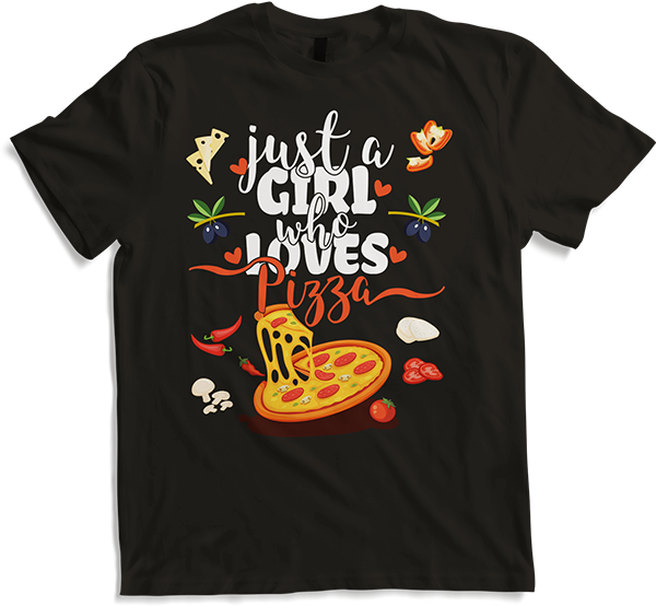 Produktbild von T-Shirt Just A Girl Who Loves Pizza | Lustiger Spruch für Mädchen