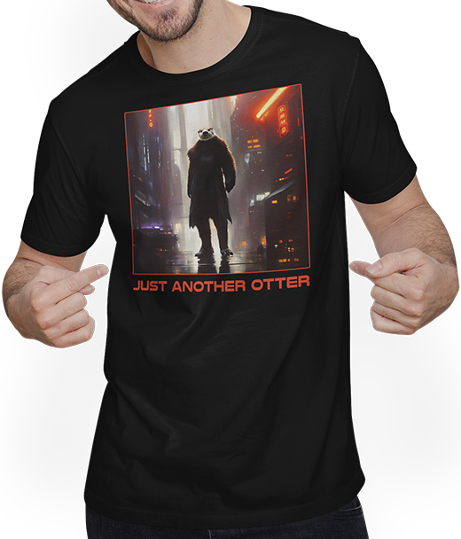Produktbild von T-Shirt mit Mann Just Another Otter Cute Dystopia Otter Spruch Otters