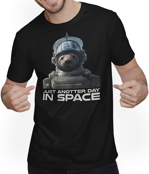 Produktbild von T-Shirt mit Mann Just Anotter Day In Space Astronaut Astronomie Otter Spruch