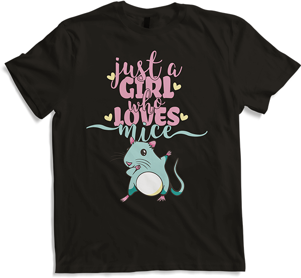 Produktbild von T-Shirt Just a girl who loves mice Mädchen Farbmaus Spruch Mäuse