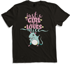 Produktbild von T-Shirt Just a girl who loves mice Mädchen Farbmaus Spruch Mäuse