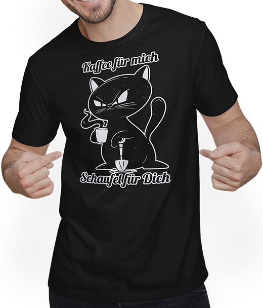 Produktbild von T-Shirt mit Mann Kaffee für mich Schaufel für dich böse Sprüche Sarkastisches