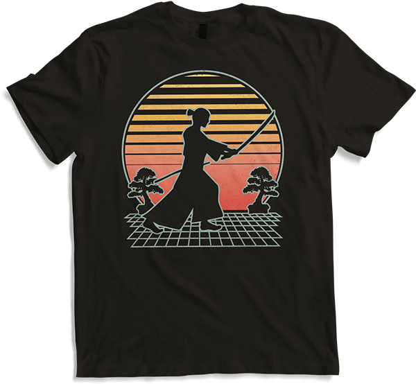 Produktbild von T-Shirt Kampfsportkämpfer Futuristischer Retro | Samurai Ronin Ninja