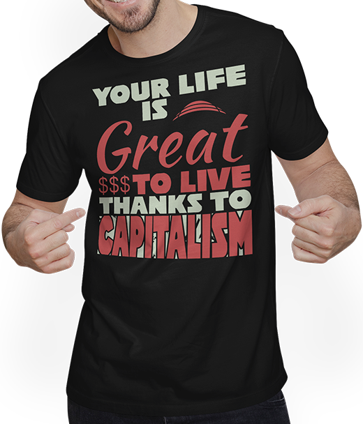 Produktbild von T-Shirt mit Mann Kapitalismus Unternehmer Kapitalistisch Bankwirtschaft Geld