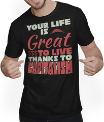 Produktbild von T-Shirt mit Mann Kapitalismus Unternehmer Kapitalistisch Bankwirtschaft Geld