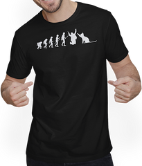 Produktbild von T-Shirt mit Mann Katzen | Die Evolution der Menschheit | Lustige Katzenspruch Katzenliebhaber