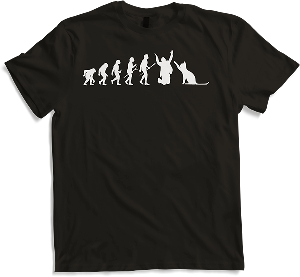 Produktbild von T-Shirt Katzen | Die Evolution der Menschheit | Lustige Katzenspruch Katzenliebhaber