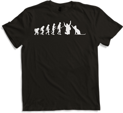 Produktbild von T-Shirt Katzen | Die Evolution der Menschheit | Lustige Katzenspruch Katzenliebhaber