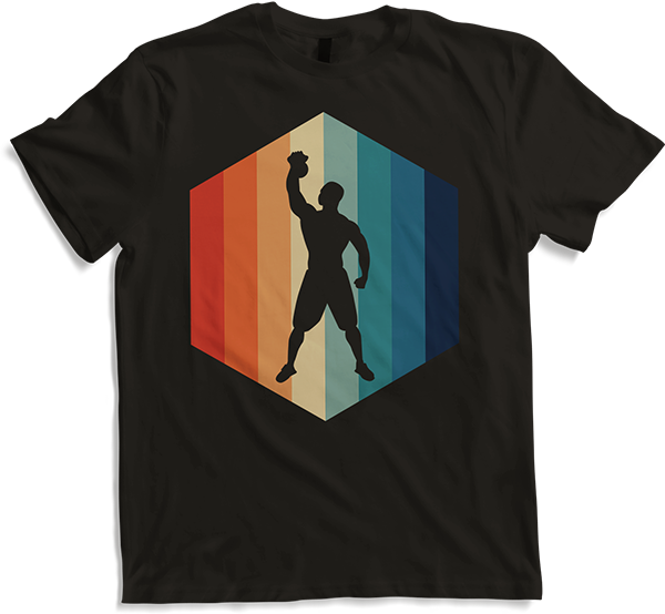 Produktbild von T-Shirt Kettlebell Workout | Hexagon Vintage & Retro | Gewichtheben