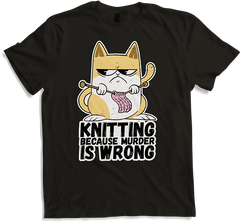 Produktbild von T-Shirt Knitting Because Murder Is Wrong Annoyed Sarkastic Spruch