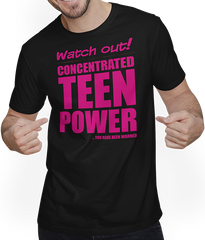 Produktbild von T-Shirt mit Mann Konzentrierte Teen Power Lustiger frecher Spruch Teenager Teenager Teenager