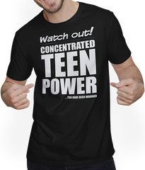 Produktbild von T-Shirt mit Mann Konzentrierte Teen Power Lustiger frecher Spruch Teenager Teenager Teenager