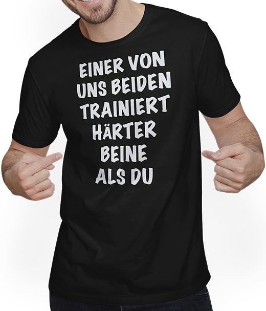 Produktbild von T-Shirt mit Mann Kraftsport Bodybuilding Spruch | Squads Legday Diskopumper