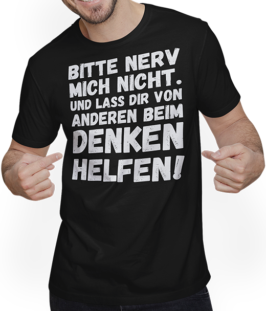 Produktbild von T-Shirt mit Mann Lass Dir beim Denken helfen Freche Teenager Sprüche Mädchen