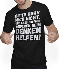 Produktbild von T-Shirt mit Mann Lass Dir beim Denken helfen Freche Teenager Sprüche Mädchen