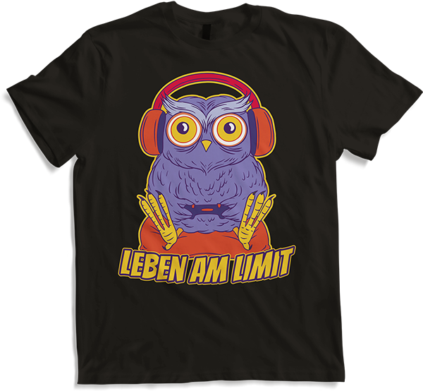 Produktbild von T-Shirt Leben am Limit Eule lustiger Gamer Spruch Jungen Mädchen
