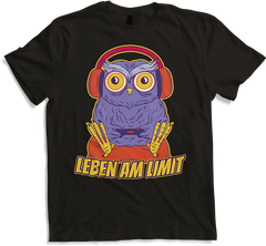Produktbild von T-Shirt Leben am Limit Eule lustiger Gamer Spruch Jungen Mädchen