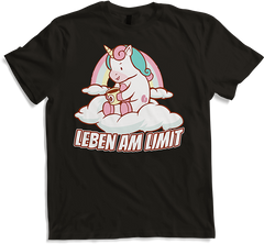 Produktbild von T-Shirt Leben am Limit Kaffee Koffein Einhorn Sprüche Mädchen