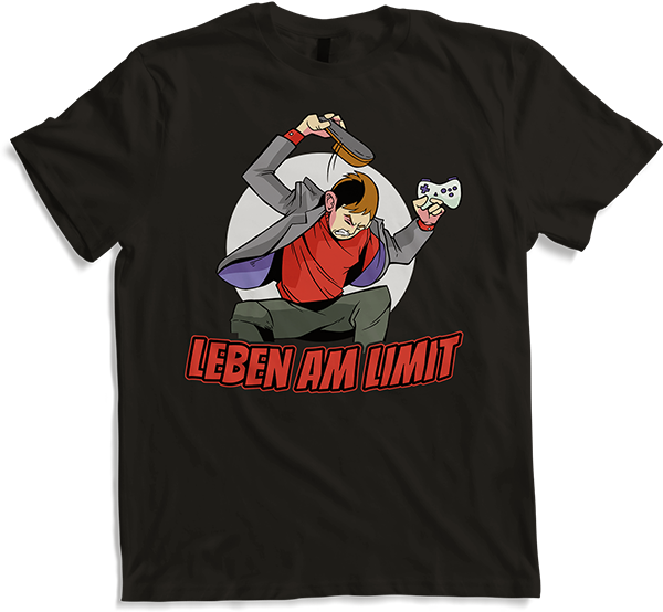 Produktbild von T-Shirt Leben am Limit Konsole Zocken Gamer Sprüche Jungen Zocker