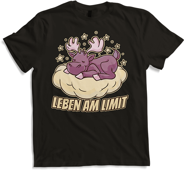 Produktbild von T-Shirt Leben am Limit lustiger Elch Sprüche für Mädchen & Jungs