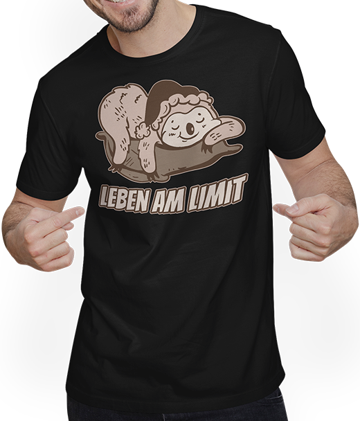 Produktbild von T-Shirt mit Mann Leben am Limit lustiger Faultier Sprüche für Mädchen & Jungs