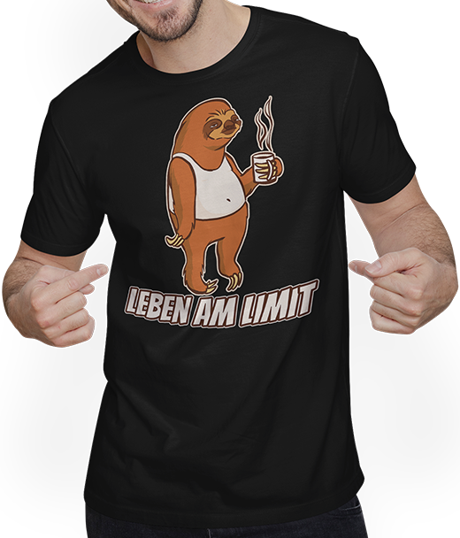 Produktbild von T-Shirt mit Mann Leben am Limit lustiger Faultier Sprüche für Mädchen & Jungs