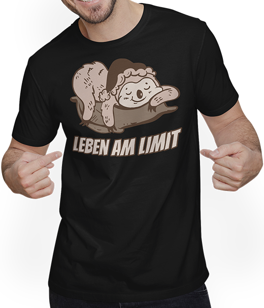 Produktbild von T-Shirt mit Mann Leben am Limit lustiger Faultier Sprüche für Mädchen & Jungs