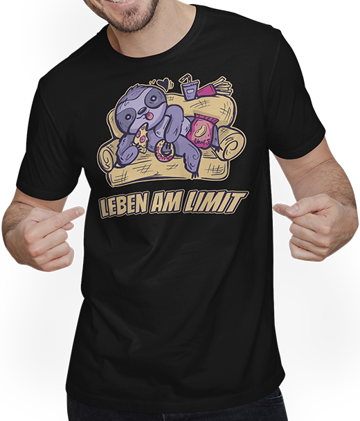 Produktbild von T-Shirt mit Mann Leben am Limit lustiger Faultier Sprüche für Mädchen & Jungs