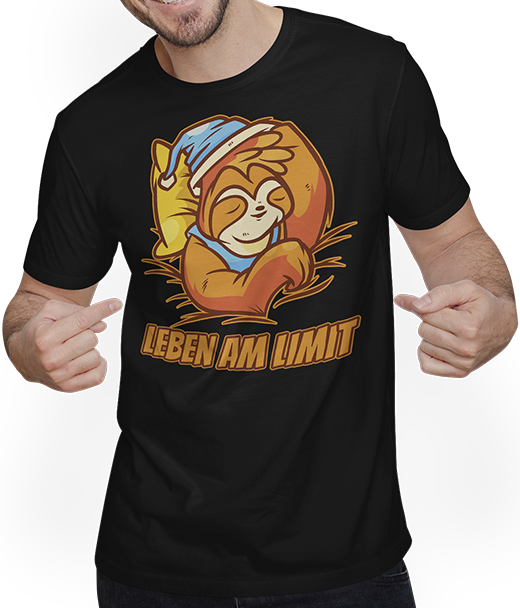 Produktbild von T-Shirt mit Mann Leben am Limit lustiger Faultier Sprüche für Mädchen & Jungs