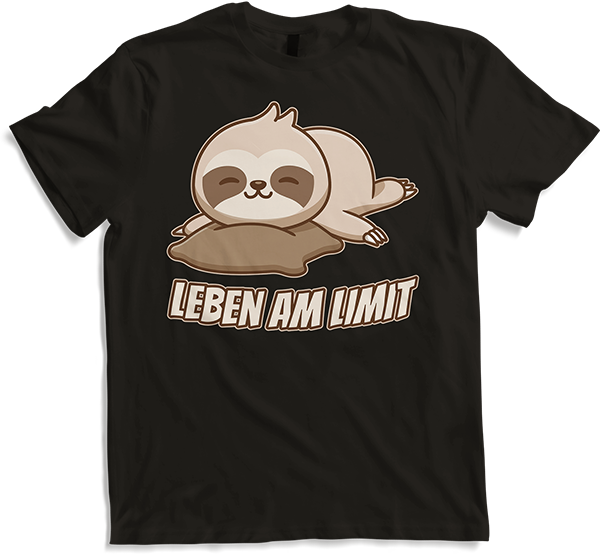 Produktbild von T-Shirt Leben am Limit lustiger Faultier Sprüche für Mädchen & Jungs