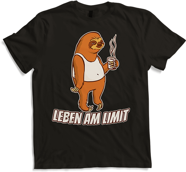 Produktbild von T-Shirt Leben am Limit lustiger Faultier Sprüche für Mädchen & Jungs