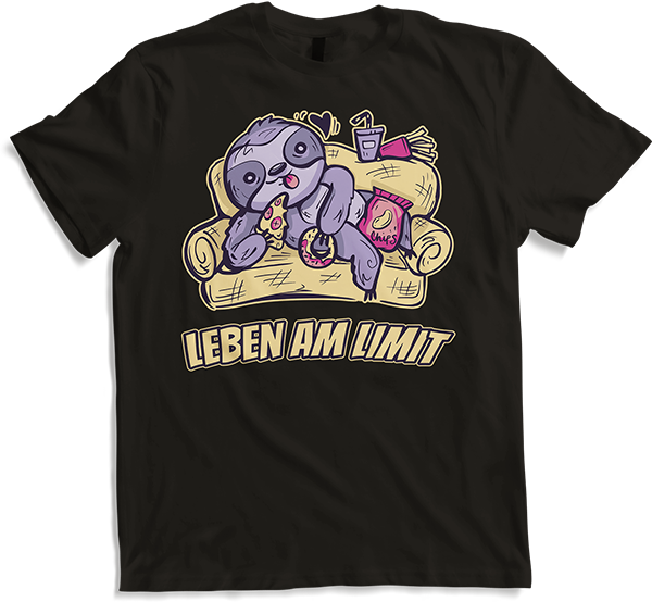 Produktbild von T-Shirt Leben am Limit lustiger Faultier Sprüche für Mädchen & Jungs