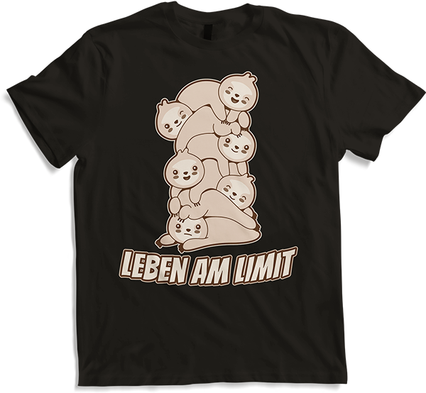 Produktbild von T-Shirt Leben am Limit lustiger Faultier Sprüche für Mädchen & Jungs
