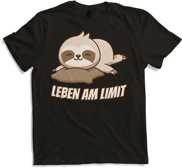 Produktbild von T-Shirt Leben am Limit lustiger Faultier Sprüche für Mädchen & Jungs