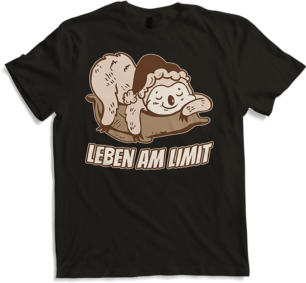 Produktbild von T-Shirt Leben am Limit lustiger Faultier Sprüche für Mädchen & Jungs