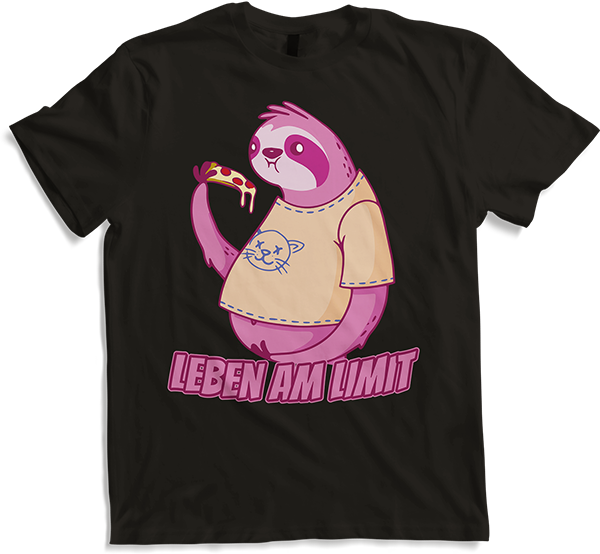 Produktbild von T-Shirt Leben am Limit lustiger Faultier Sprüche für Mädchen & Jungs