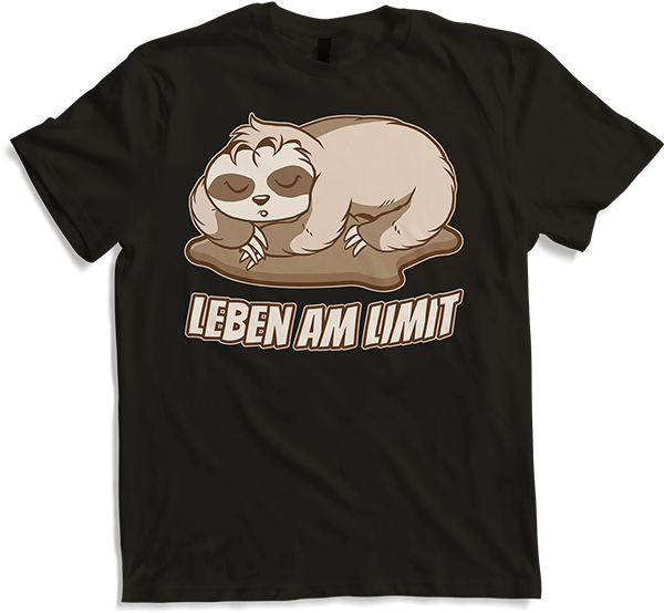 Produktbild von T-Shirt Leben am Limit lustiger Faultier Sprüche für Mädchen & Jungs