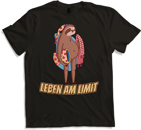 Produktbild von T-Shirt Leben am Limit lustiger Faultier Sprüche für Mädchen & Jungs