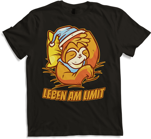 Produktbild von T-Shirt Leben am Limit lustiger Faultier Sprüche für Mädchen & Jungs