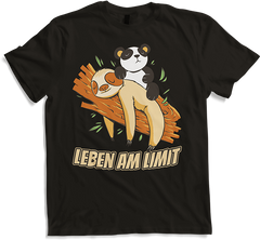 Produktbild von T-Shirt Leben am Limit lustiges Faultier Panda Sprüche Mädchen Jungs