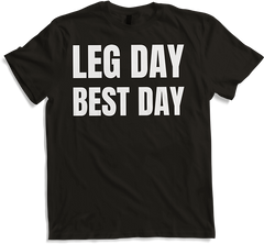 Produktbild von T-Shirt Leg Day Best Day Body Builder Spruch Muskel Powerlifter