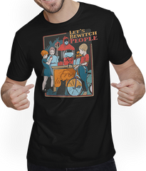 Produktbild von T-Shirt mit Mann Let's Bewitch People lustiges sarkastisches Horror Kinder Pentagramm