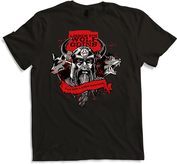 Produktbild von T-Shirt Lieber ein Wolf Odins als ein Lamm Gottes Odin Wotan Thor