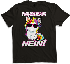 Produktbild von T-Shirt Lieblingswort NEIN Einhorn Lustiger Spruch Mädchen Teenager