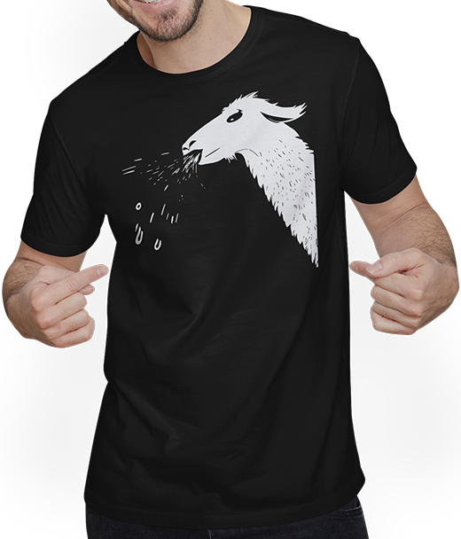 Produktbild von T-Shirt mit Mann Llamas Spit Cheeky Spuck-Lama