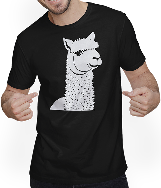 Produktbild von T-Shirt mit Mann Lustige Alpaka-Silhouette freche lustige Alpakas
