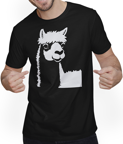 Produktbild von T-Shirt mit Mann Lustige Alpaka-Silhouette freche lustige Alpakas